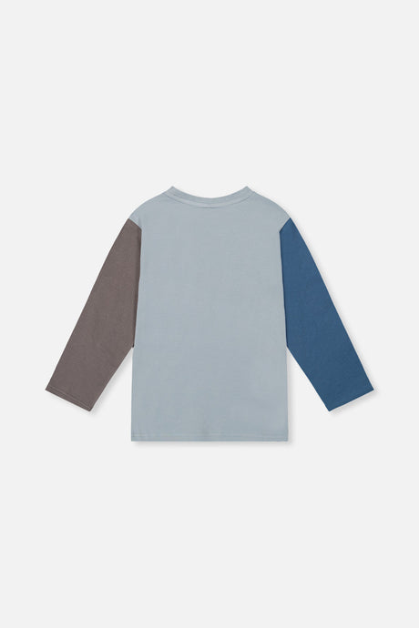 Deux par Deux Long Sleeve Organic Cotton T-Shirt Sky Blue product image P2
