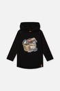 Raglan Hooded T-Shirt Black And Brown-0