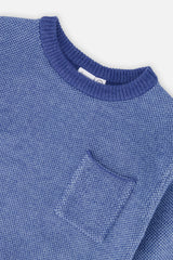 Deux par Deux boys' textured knit sweater in blue – product photo 3