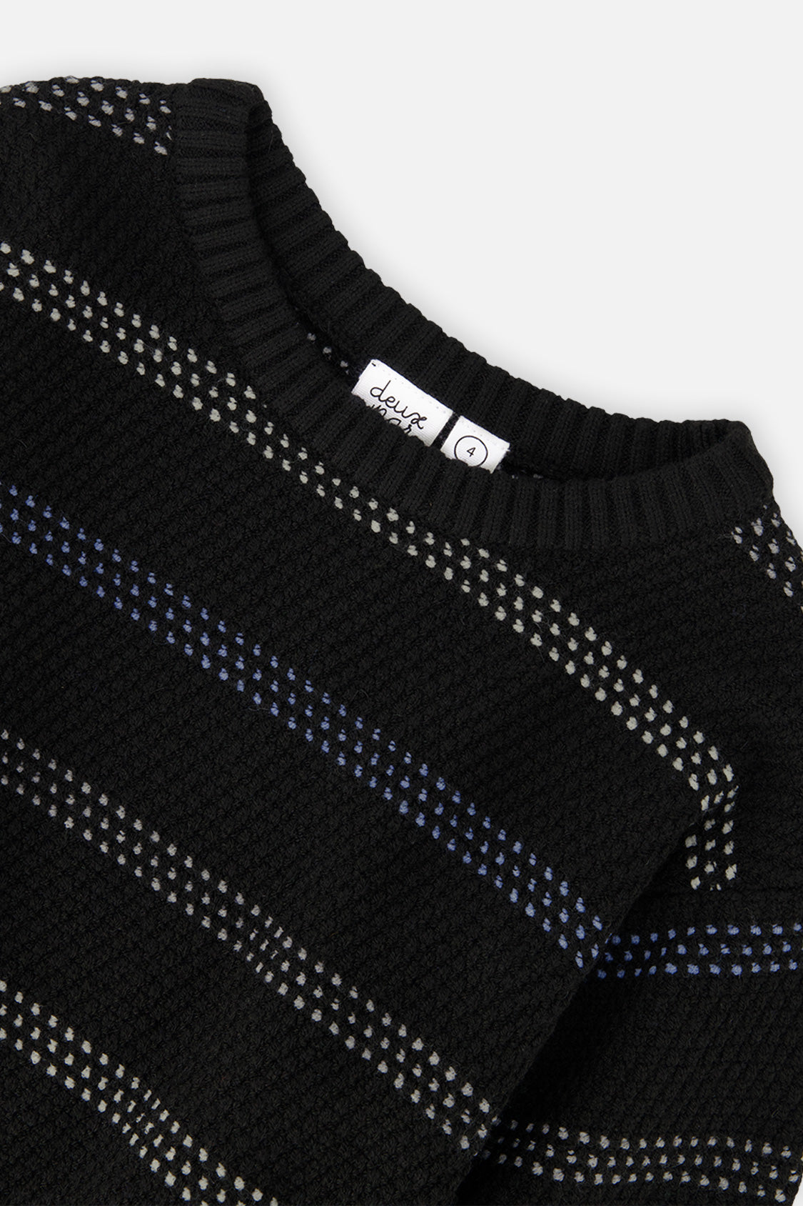 Deux par Deux black textured knit sweater, second alternate view