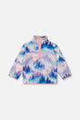 Mid-Season Plush Pop-Over Polar Jacket Blue And Pink Mountain Print-0