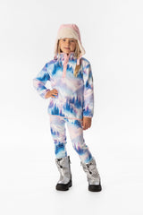 Mid-Season Plush Pop-Over Polar Jacket Blue And Pink Mountain Print-1