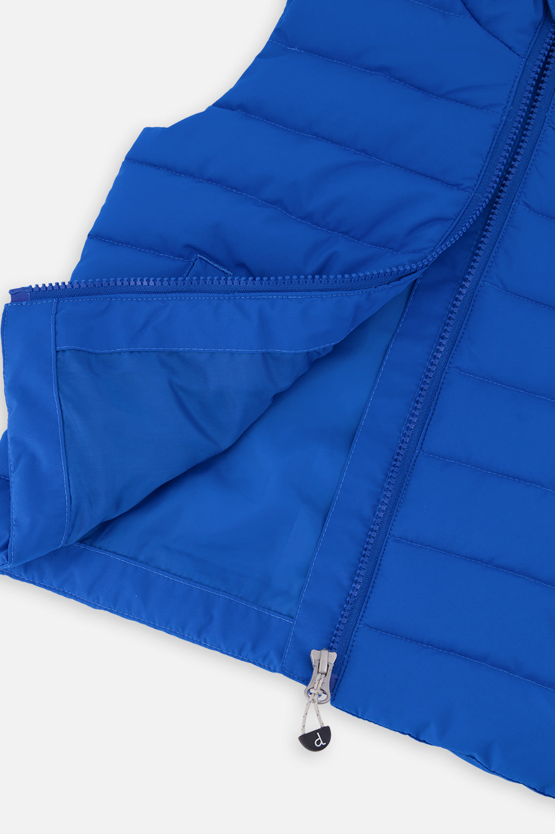 Deux par Deux Sleeveless Quilted Mid-Season Vest Blue