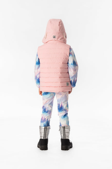 Sleeveless Quilted Mid-Season Vest Light Pink-3