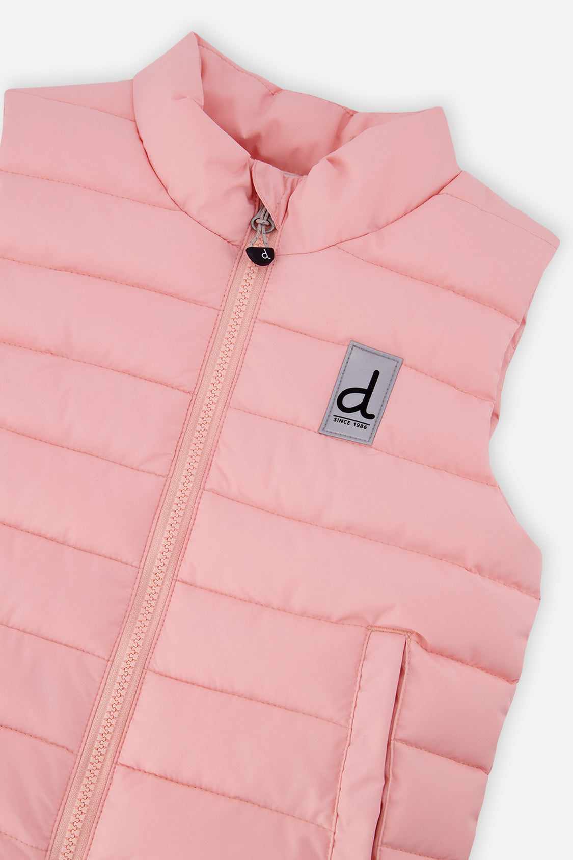 Deux par Deux Sleeveless Quilted Mid-Season Vest Light Pink