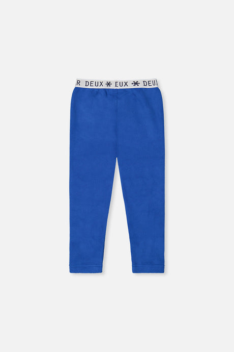 Deux par Deux boys' thermal leggings in blue – back view