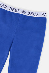 Deux par Deux boys' thermal underwear leggings in blue, alternate view