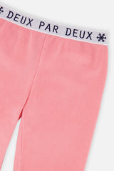 Deux par Deux girls' thermal leggings in light pink – alternate view