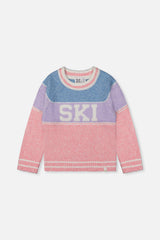 Sweater With Ski Jacquard Light Blue And Light Pink-0