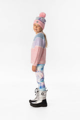 Child wearing the Deux par Deux SKI jacquard sweater in a lookbook shot