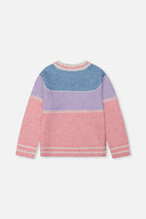 Sweater With Ski Jacquard Light Blue And Light Pink-1