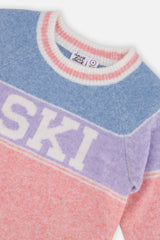 Sweater With Ski Jacquard Light Blue And Light Pink-2