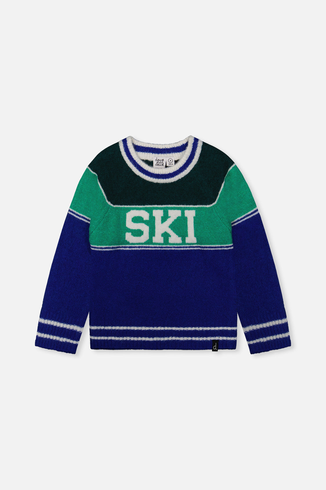 Sweater With Ski Jacquard Dark Blue And Dark Green-0