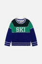 Sweater With Ski Jacquard Dark Blue And Dark Green-0