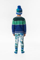 Deux par Deux Sweater With Ski Jacquard Dark Blue And Dark Green