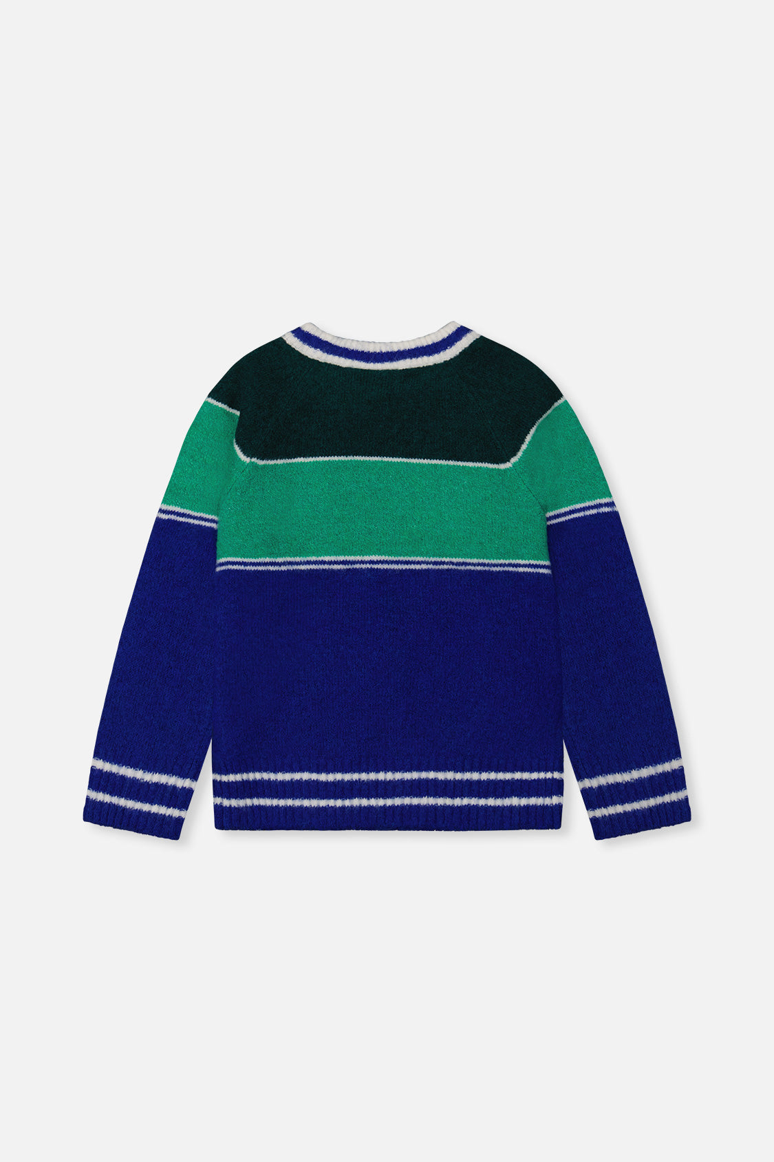 Sweater With Ski Jacquard Dark Blue And Dark Green-1