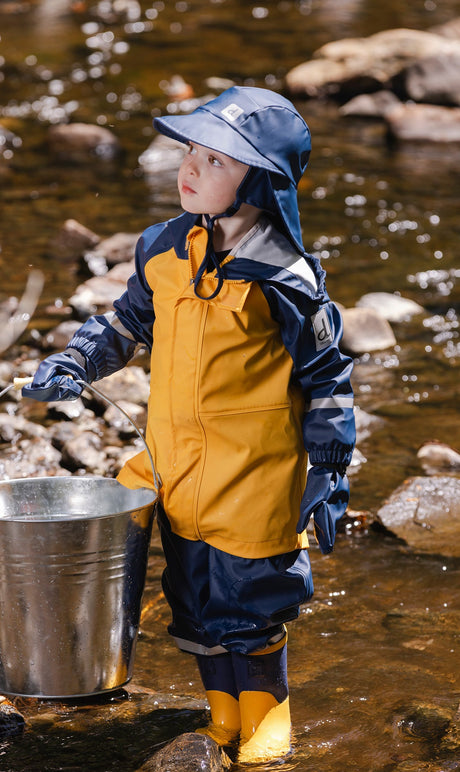 Deux par Deux Rain Overalls Dark Blue