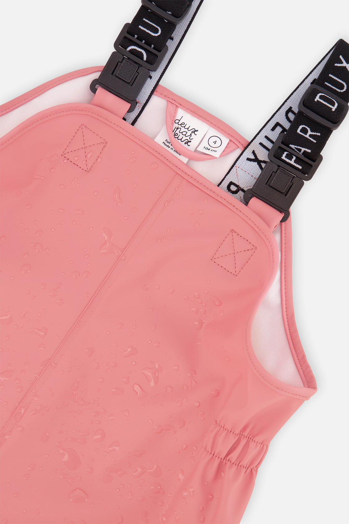 Deux par Deux girls' pink rain overalls, alternate product view 3