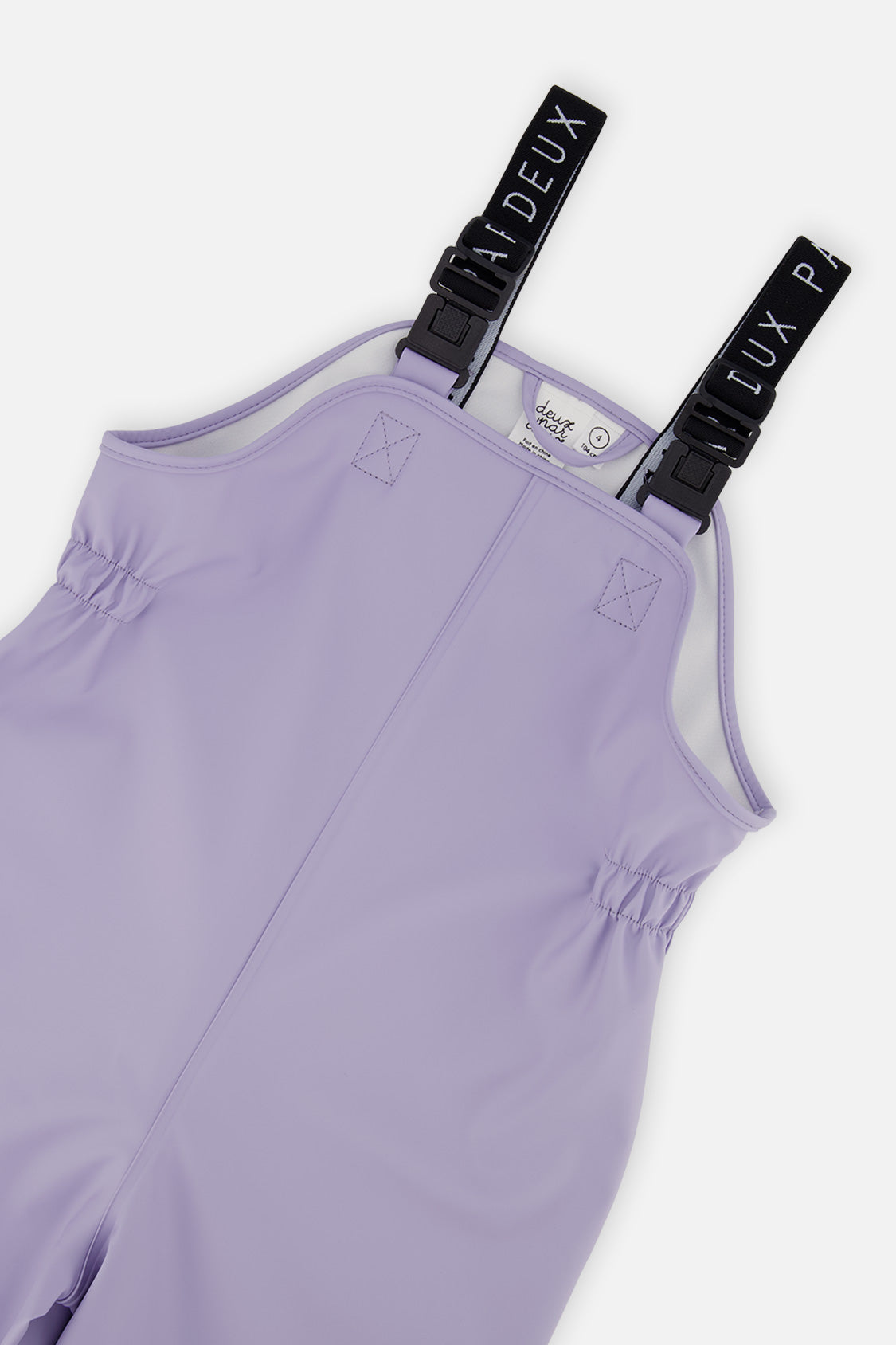 Deux par Deux mauve rain overalls, additional view
