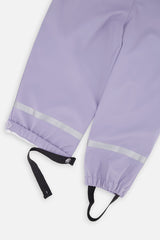 Deux par Deux mauve rain overalls, detail view