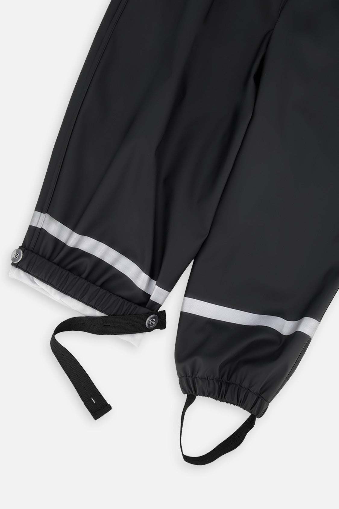 Deux par Deux black waterproof rain overalls, second alternate view