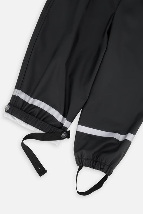 Deux par Deux black waterproof rain overalls, second alternate view
