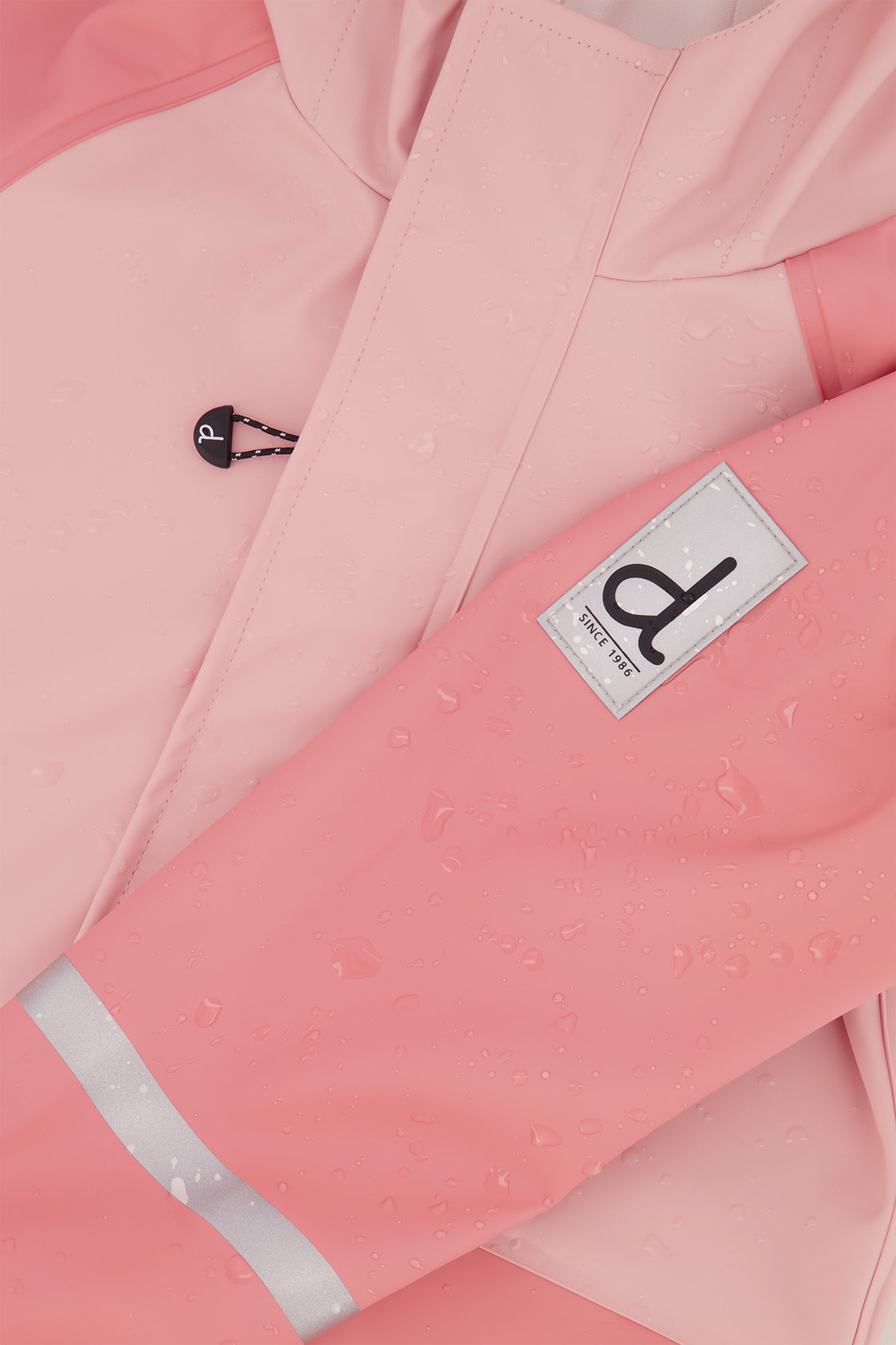 Deux par Deux girls’ pink colorblock rain jacket, second alternate view