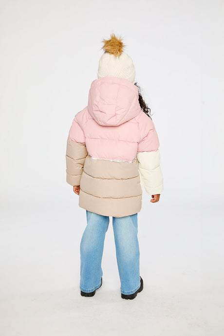 Deux par Deux Color-Block Winter Jacket Pale Dusty Pink