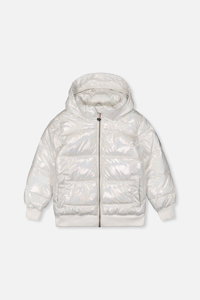 Winter Puffy Jacket White Glitter-0