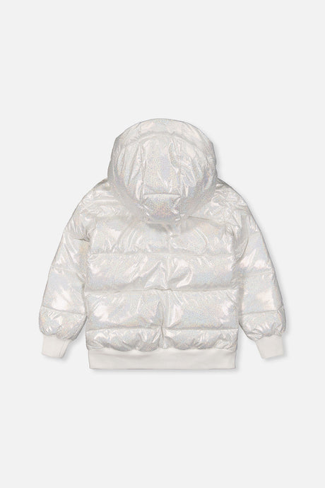 Winter Puffy Jacket White Glitter-1