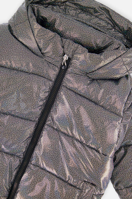 Winter Puffy Jacket Black Glitter-2