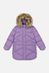 Long Winter Puffer Coat Violet-0