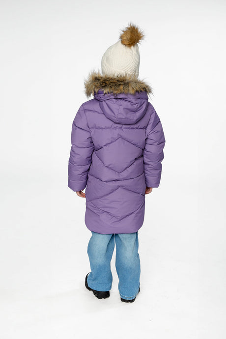 Deux par Deux Long Winter Puffer Coat Violet
