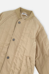 Deux par Deux Quilted Raglan Sleeve Jacket Beige