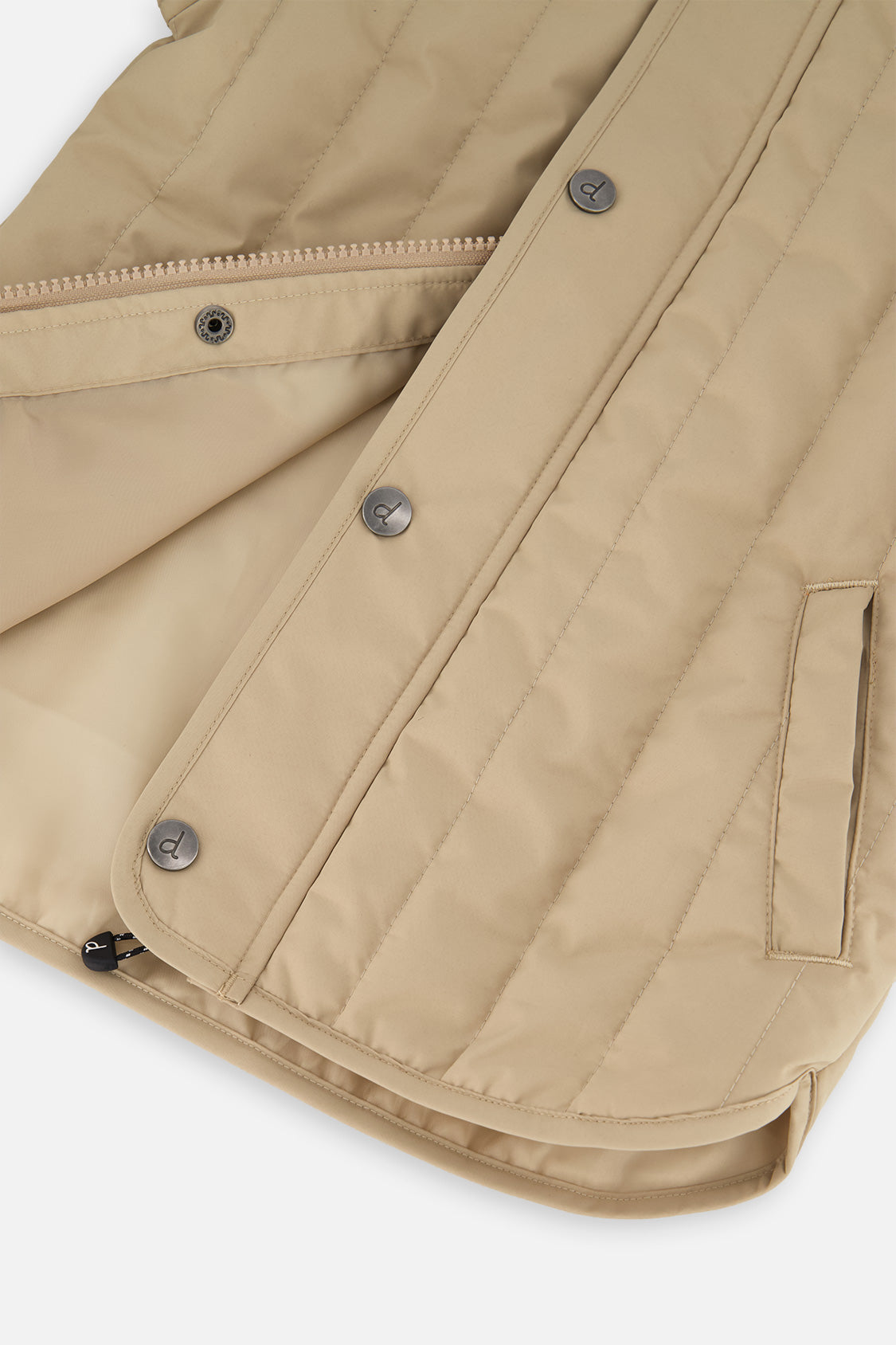 Deux par Deux Quilted Raglan Sleeve Jacket Beige