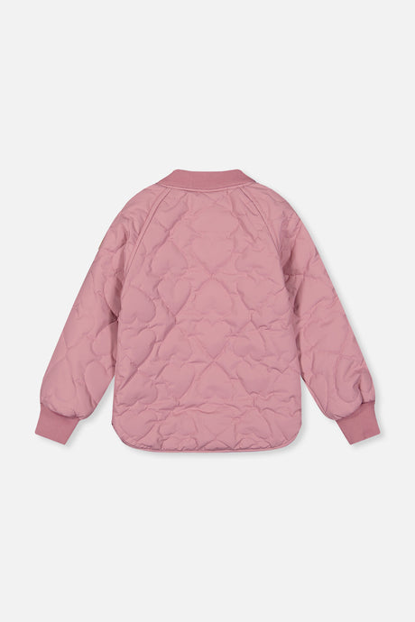 Quilted Raglan Sleeve Jacket Mauve Pink-4
