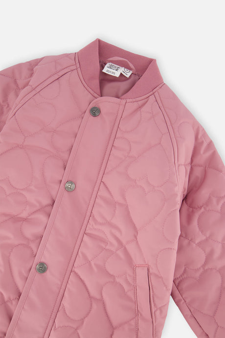 Deux par Deux Quilted Raglan Sleeve Jacket Mauve Pink