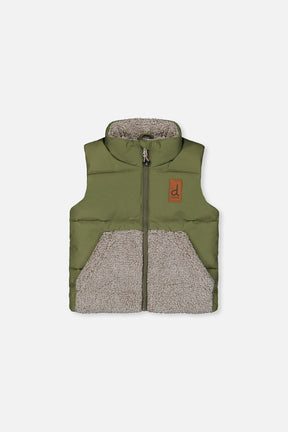 Sleeveless Mid-Season Vest Olive Green-0
