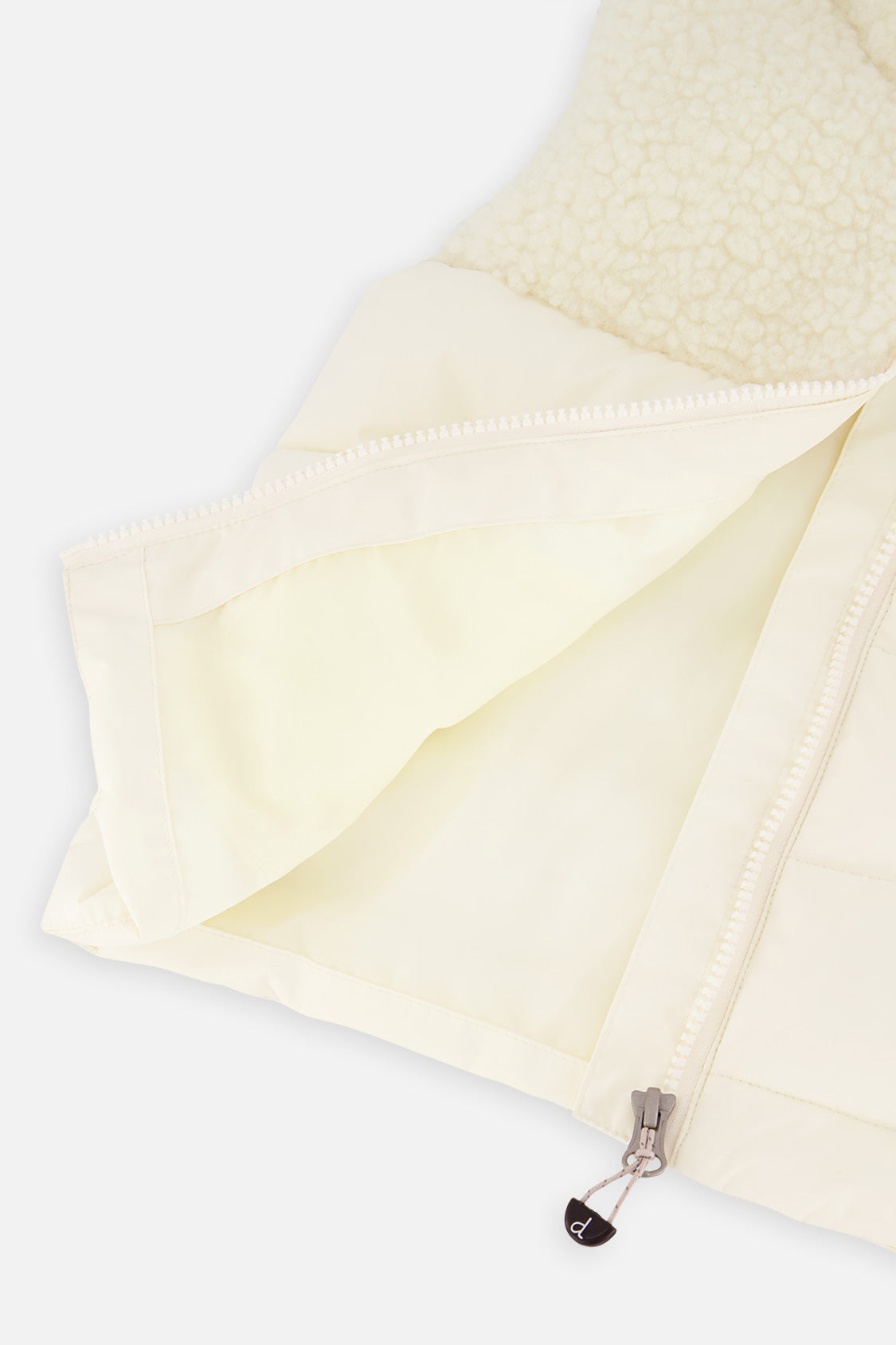 Deux par Deux off-white sherpa and quilted vest for girls, view 4