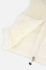Deux par Deux off-white sherpa and quilted vest for girls, view 4