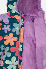 Deux par Deux Quilted Mid-Season Jacket Green Floral Print