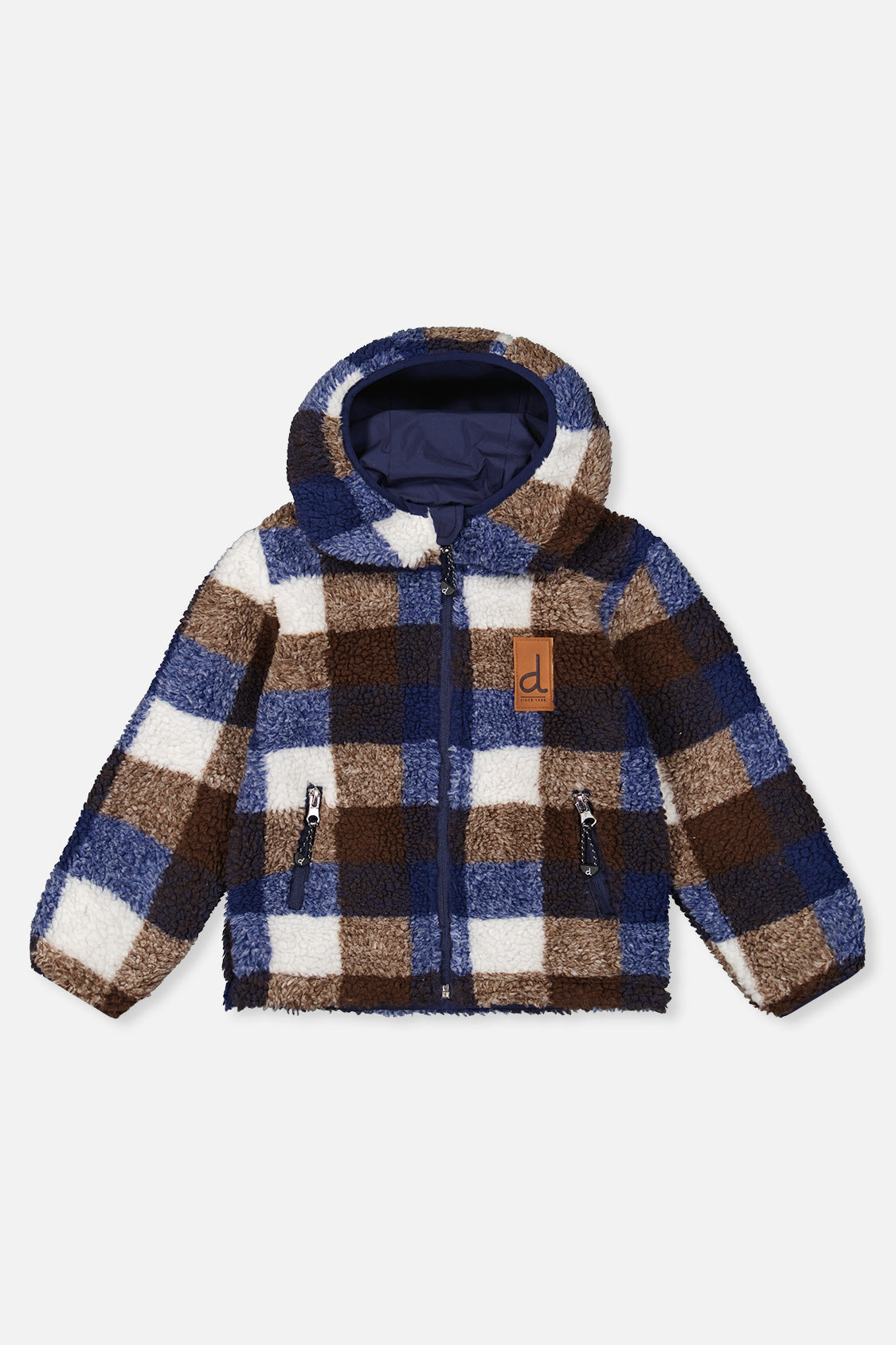 Baby Reversible Mid-Season Jacket Dark Blue And Brown-1