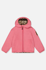 Deux par Deux Reversible Mid-Season Jacket Pink And Leopard