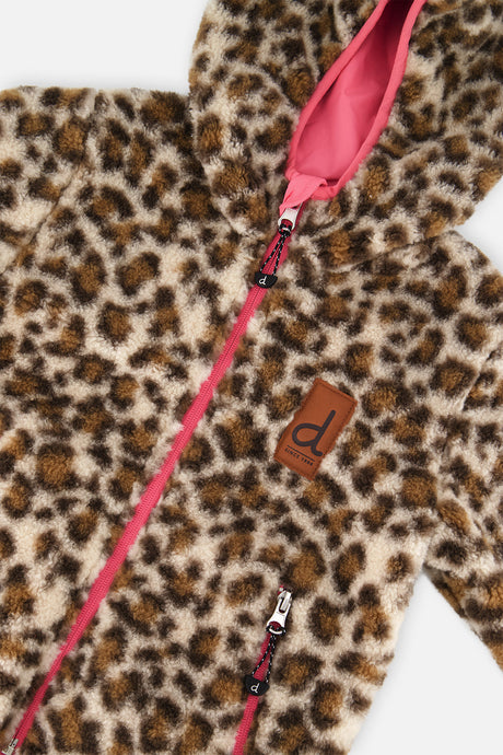 Deux par Deux Reversible Mid-Season Jacket Pink And Leopard