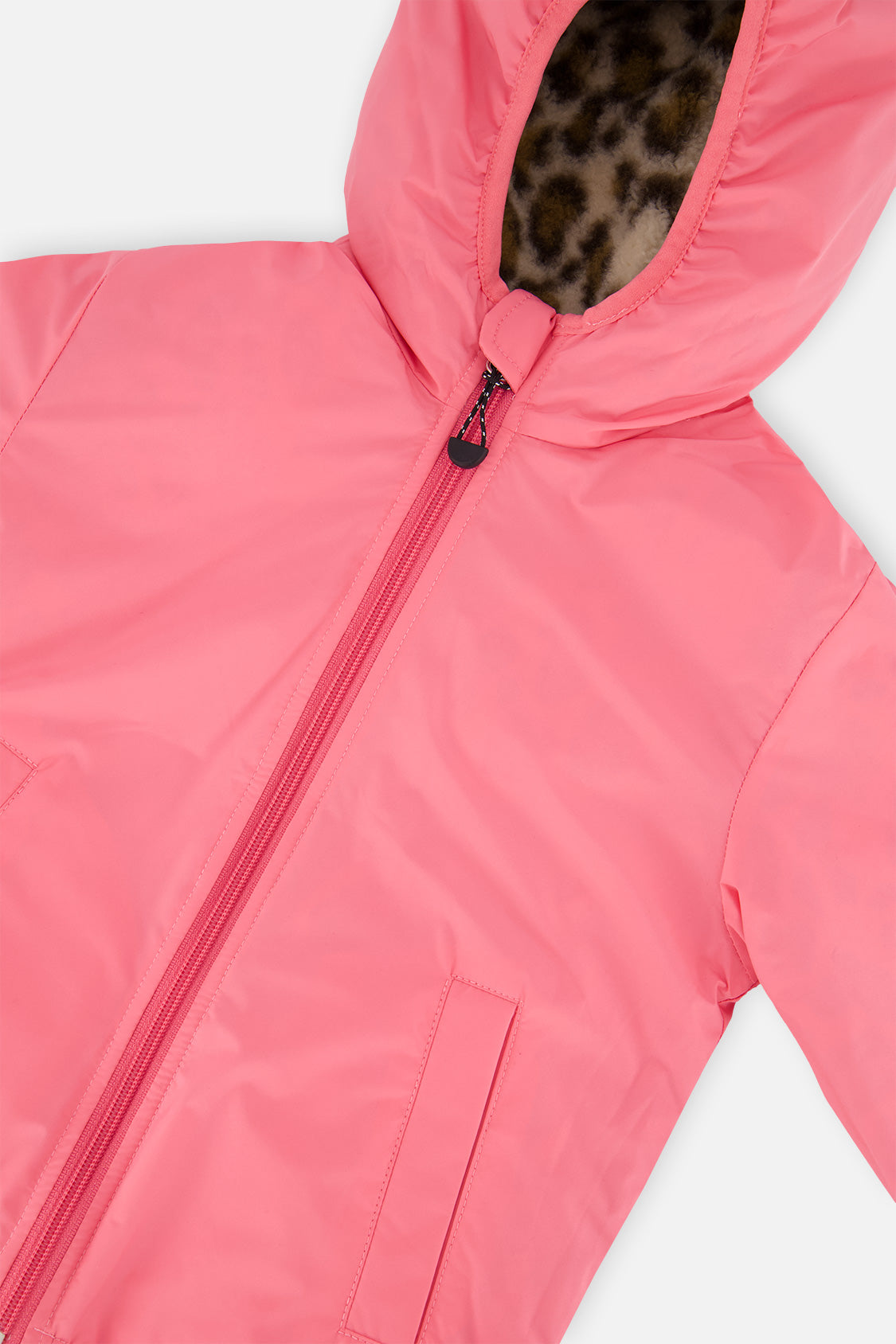 Deux par Deux Reversible Mid-Season Jacket Pink And Leopard