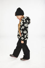 Reversible Mid-Season Jacket Pink And Black Printed Flowers-2