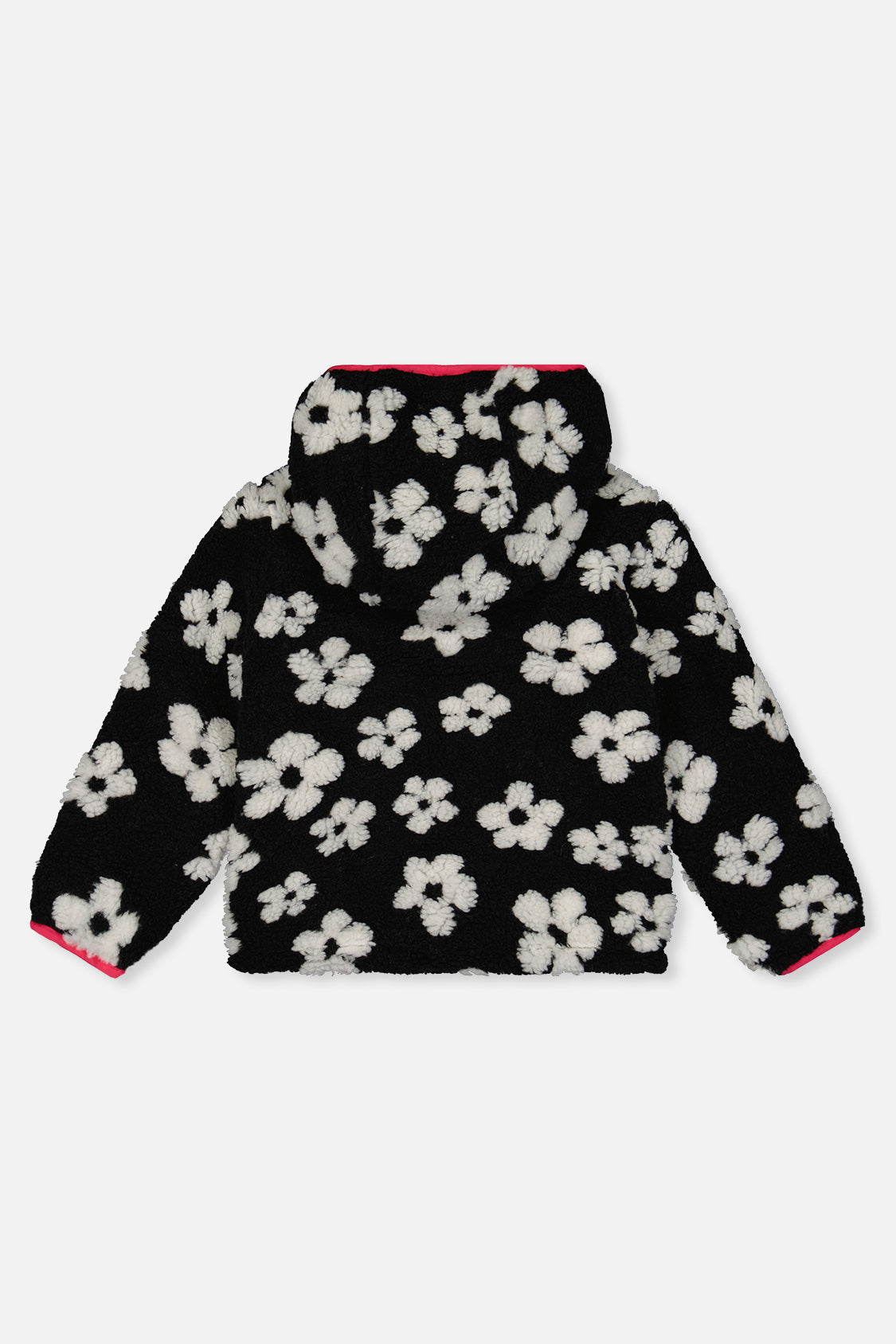 Deux par Deux Reversible Mid-Season Jacket Pink And Black Printed Flowers
