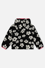 Deux par Deux Reversible Mid-Season Jacket Pink And Black Printed Flowers