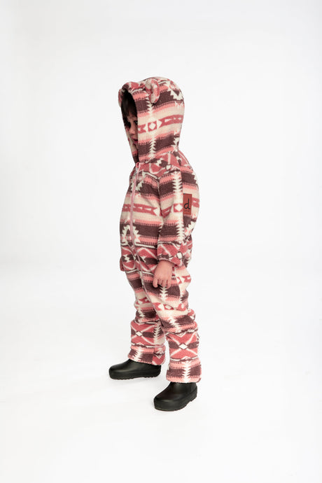 Baby Mid-Season Plush One-Piece Outerwear Aztec Pink-2