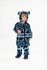 Baby Mid-Season Plush One-Piece Outerwear Aztec Blue-1